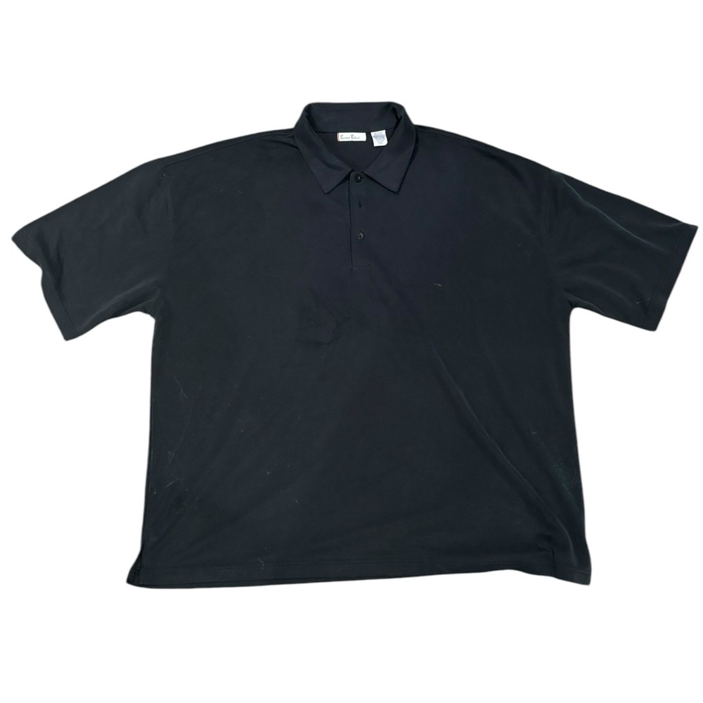 Burma Bilas Black Casual Short Sleeve Polo Shirt-size XXL - Picture 2 of 8